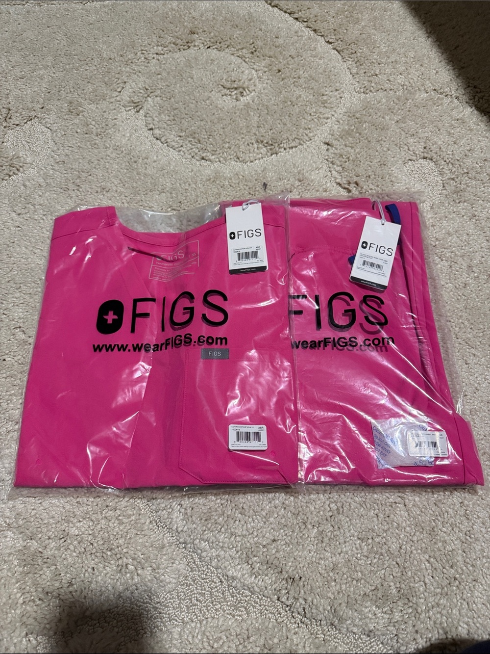 FIGS Catarina Top & Isabel Wide Leg Pant Rapid Response Pink